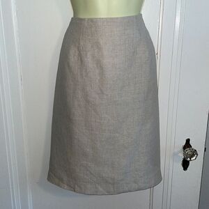 Vtg 90s Blassport by Bill Blass‎ tan linen skirt